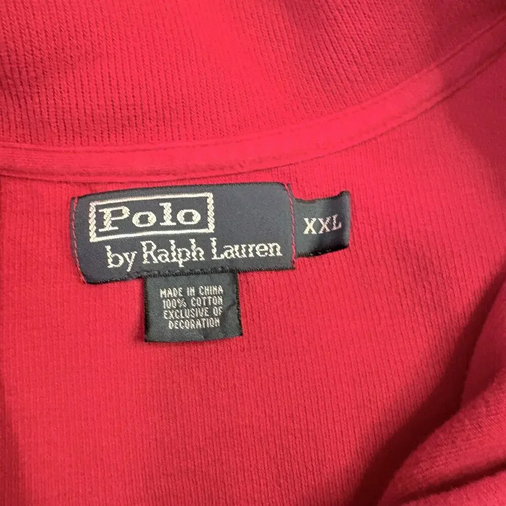 Polo Ralph Lauren‎ Men's 1/4 Zip Red Pullover Sweater Sz XXL